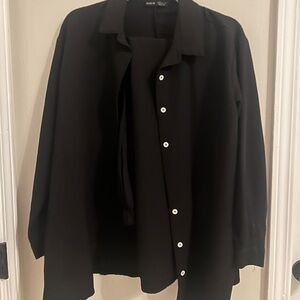 SHEIN Classic Black long sleeve set with pants